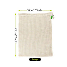 Load image into Gallery viewer, vegetable fruit bag,storage bag Reusable Produce Bags,Eco-Friendly,100% Organic Cotton Mesh Bags , Bio-degradable Kitchen