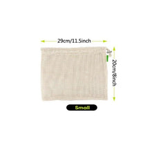Load image into Gallery viewer, vegetable fruit bag,storage bag Reusable Produce Bags,Eco-Friendly,100% Organic Cotton Mesh Bags , Bio-degradable Kitchen