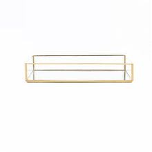 Load image into Gallery viewer, Hot Nordic Retro Storage Tray Gold Rectangle Glass Makeup Organizer Tray Dessert Plate Jewelry Display Home Kitchen Decor