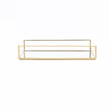 Load image into Gallery viewer, Hot Nordic Retro Storage Tray Gold Rectangle Glass Makeup Organizer Tray Dessert Plate Jewelry Display Home Kitchen Decor