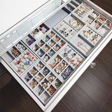 Load image into Gallery viewer, M 12 grids gray ring  storage trays high quality grey velvet jewelry ring display storage tray C171-2