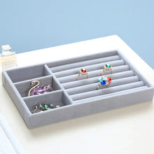 Load image into Gallery viewer, M 12 grids gray ring  storage trays high quality grey velvet jewelry ring display storage tray C171-2
