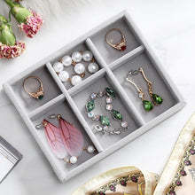 Load image into Gallery viewer, M 12 grids gray ring  storage trays high quality grey velvet jewelry ring display storage tray C171-2