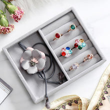 Load image into Gallery viewer, M 12 grids gray ring  storage trays high quality grey velvet jewelry ring display storage tray C171-2