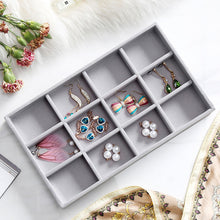 Load image into Gallery viewer, M 12 grids gray ring  storage trays high quality grey velvet jewelry ring display storage tray C171-2